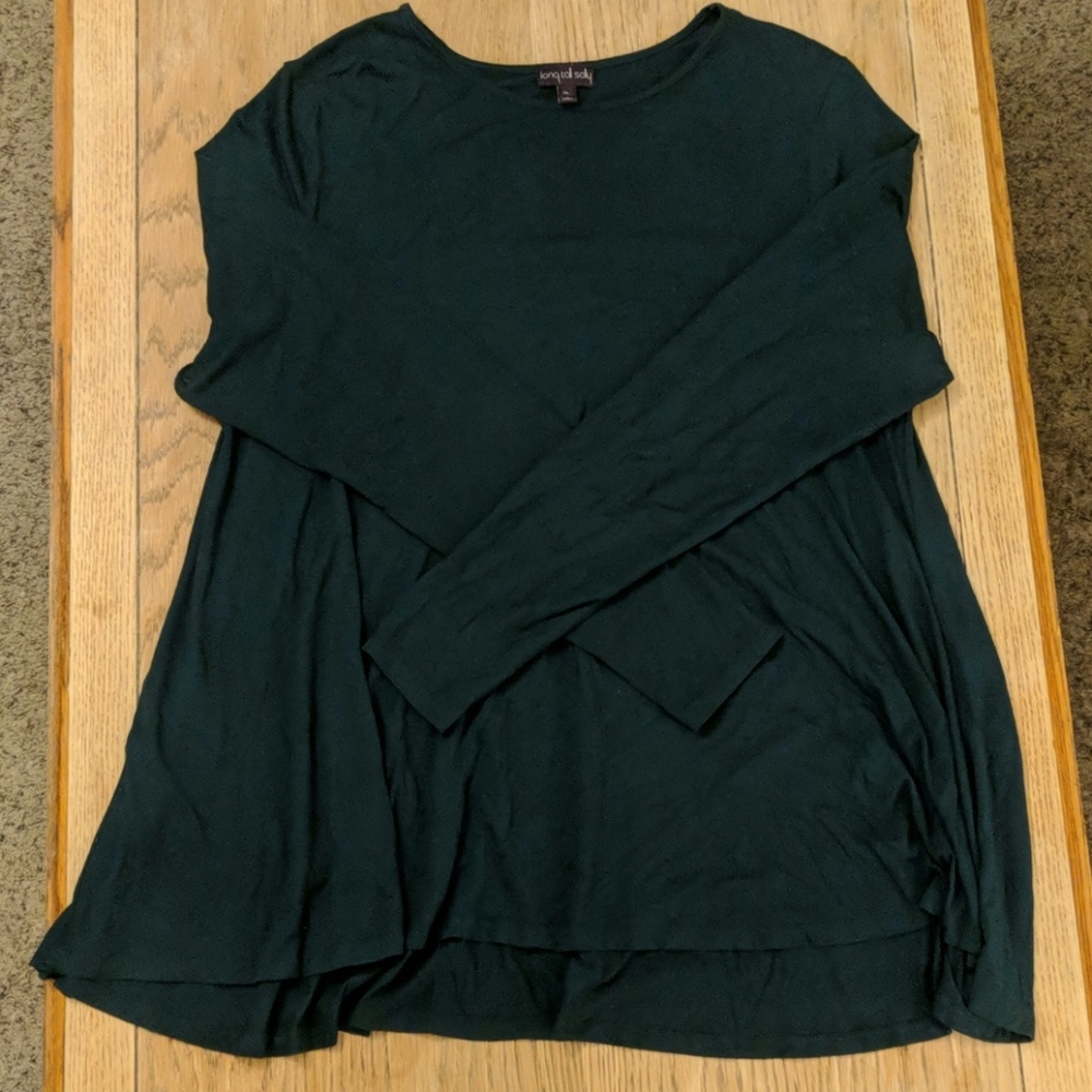 Long Tall Sally Green Long Sleeve Tunic Shirt